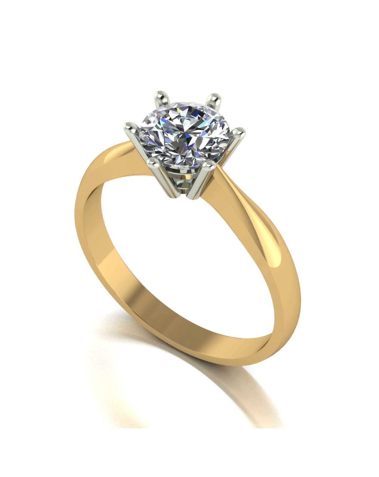 9ct Yellow Gold Moissanite Ring