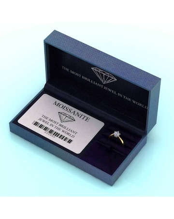 9ct Yellow Gold 1ct eq Moissanite Solitaire Ring