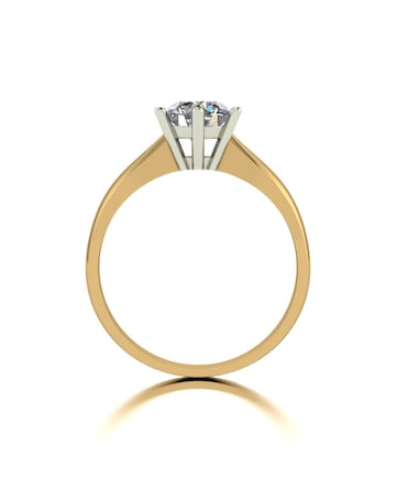 9ct Yellow Gold 1ct eq Moissanite Solitaire Ring