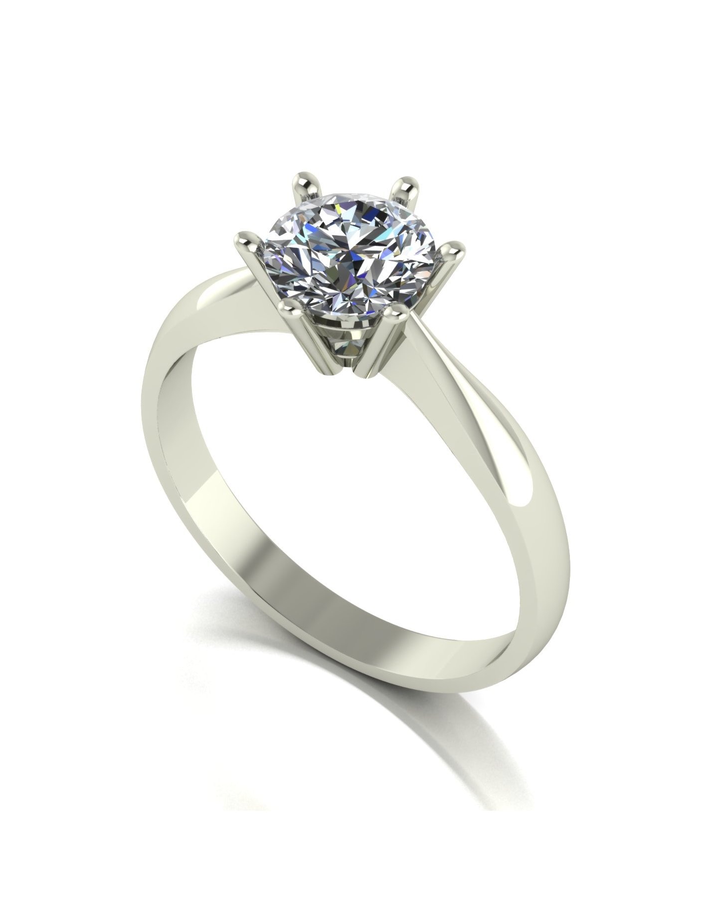 9ct White Gold Moissanite Ring