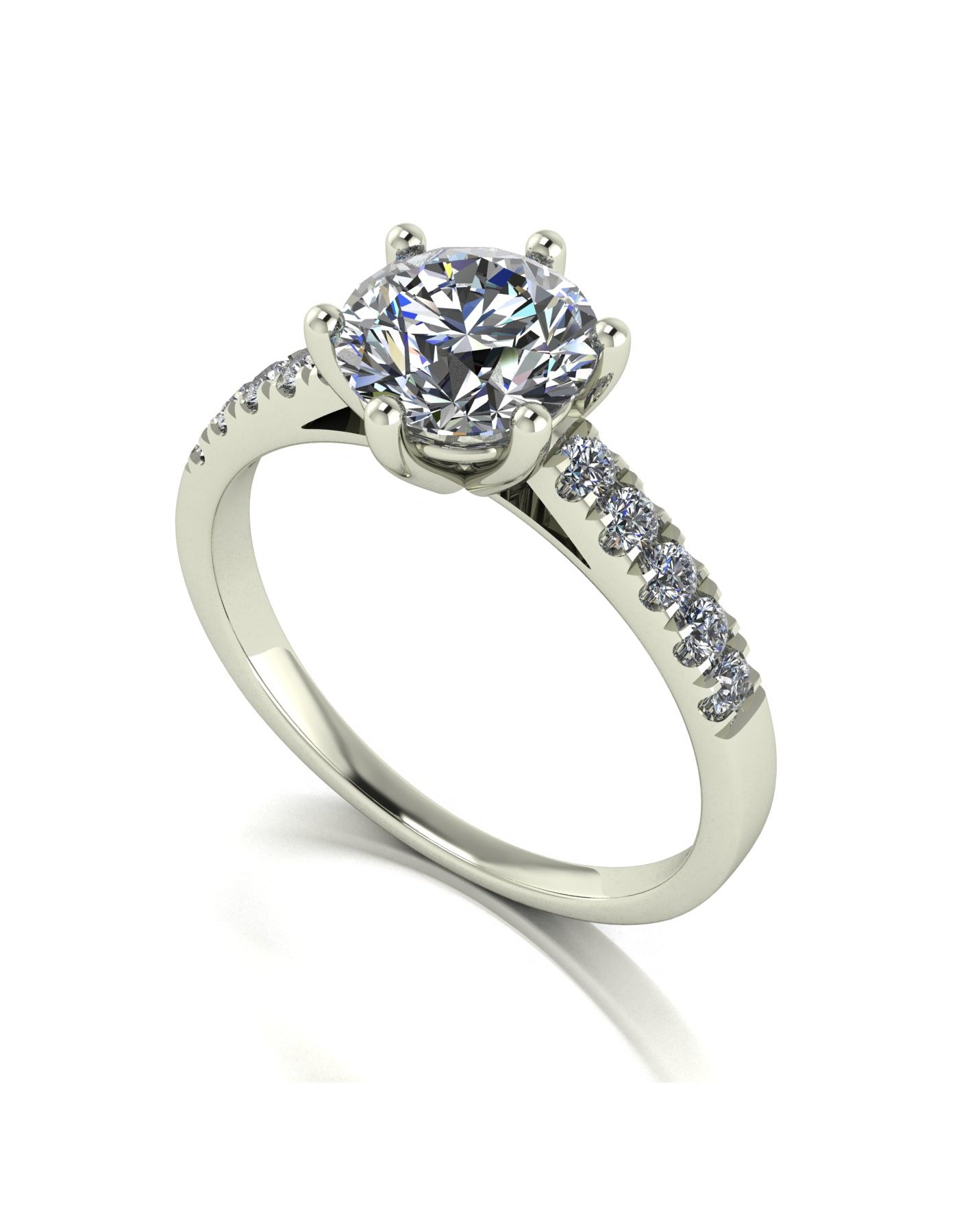 9ct White Gold Moissanite Ring