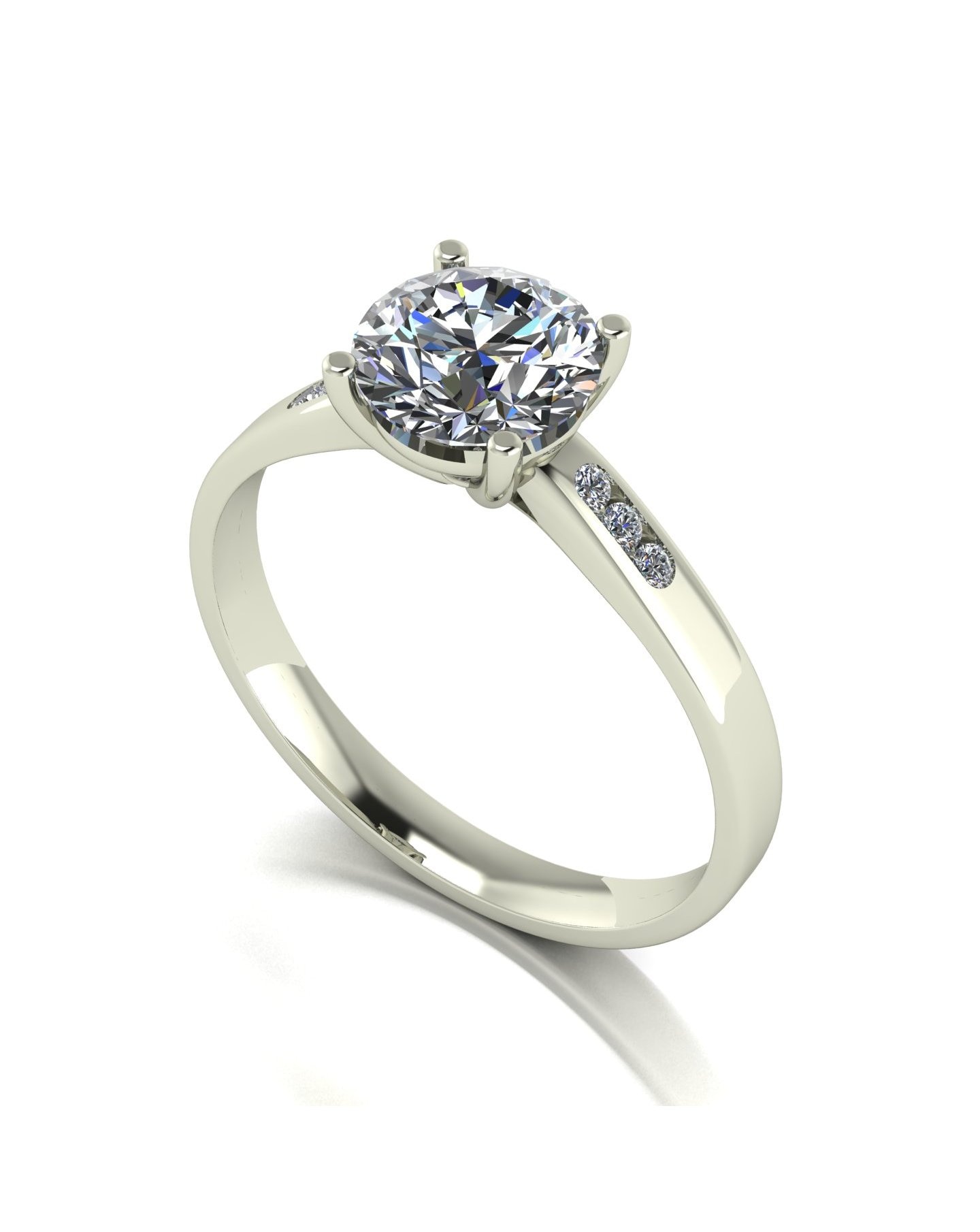 9ct White Gold Moissanite Ring