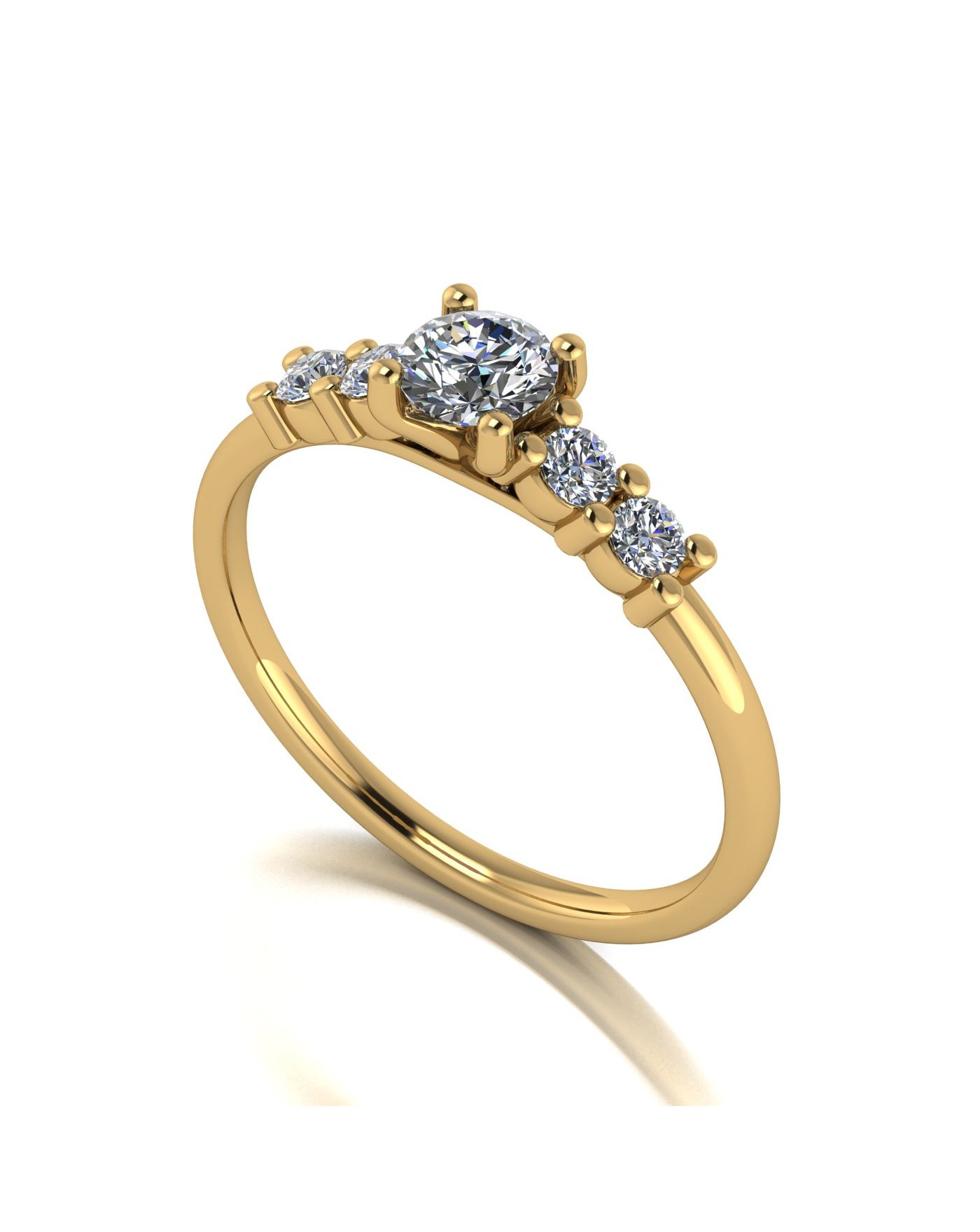 9ct Yellow Gold Moissanite Ring