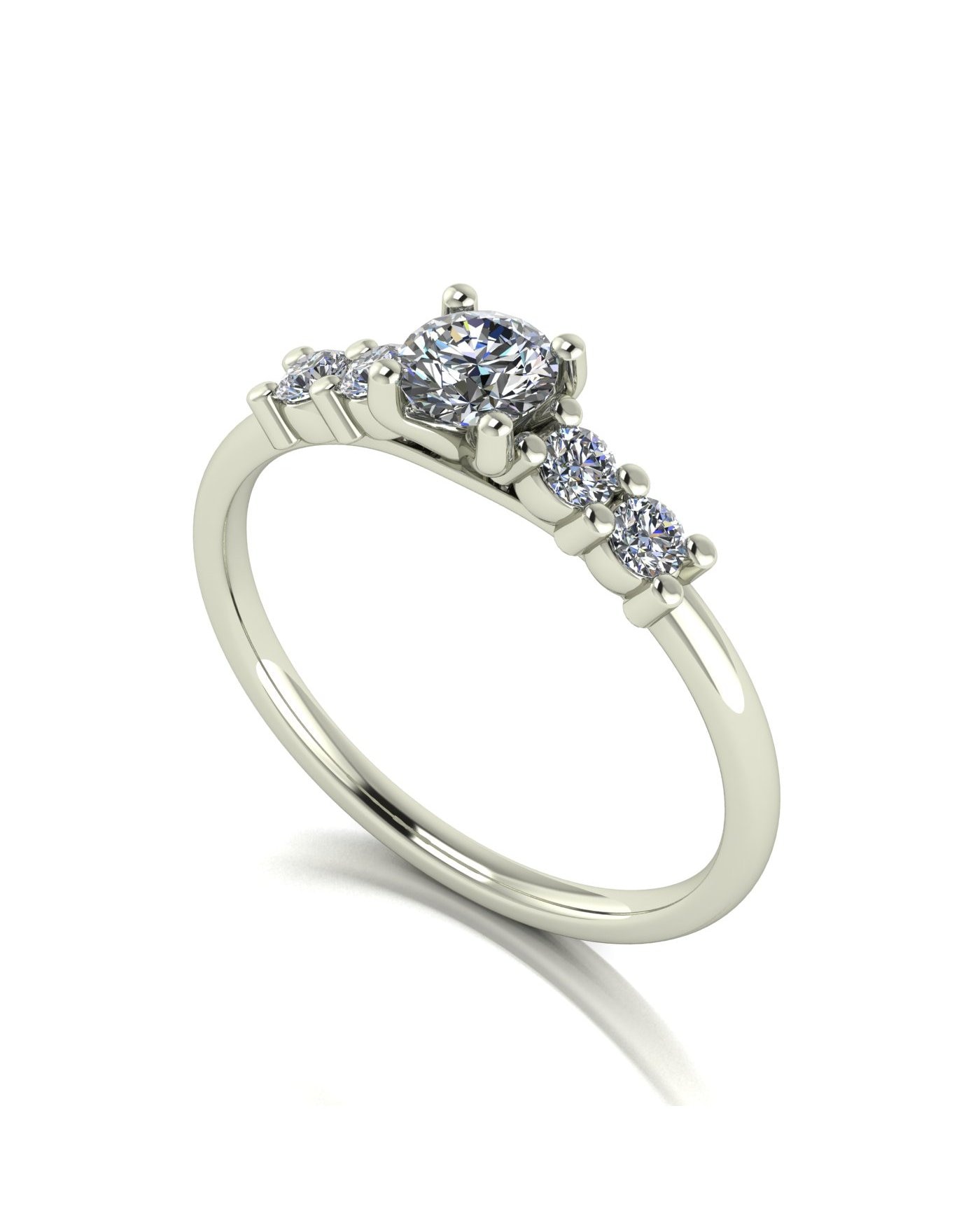 9ct White Gold Moissanite Ring