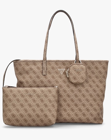 Guess Large Power Play II Latte Tech Tote Bag