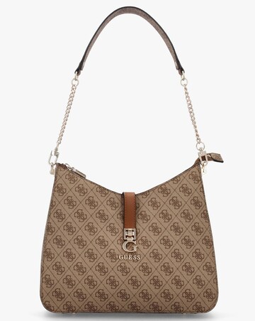 Guess Zamira Latte Logo Hobo Shoulder Bag