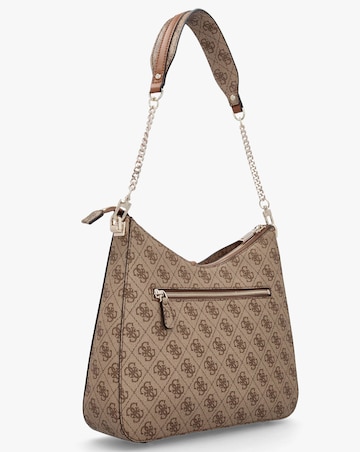 Guess Zamira Latte Logo Hobo Shoulder Bag