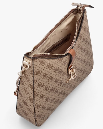 Guess Zamira Latte Logo Hobo Shoulder Bag