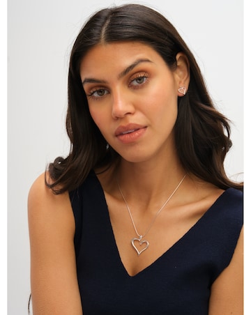 Simply Silver Sterling Silver 925 Polished Open Heart Stud Earrings