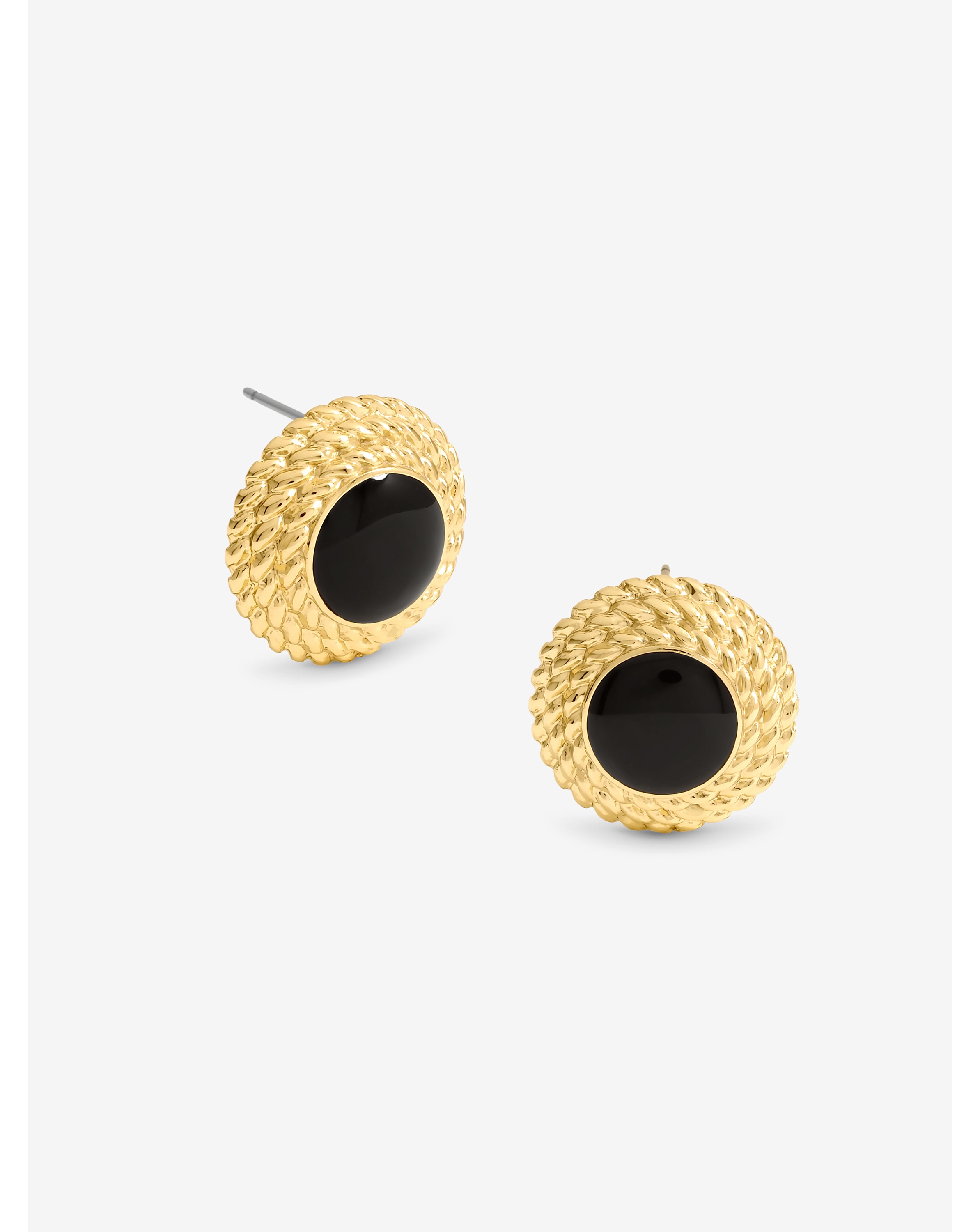 Jon Richard Gold Jet Round Earrings