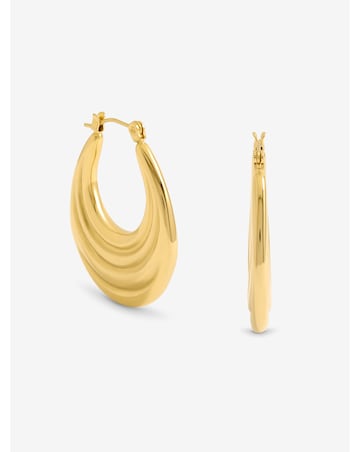 Jon Richard Gold Plated Ridge Hoop Earrings