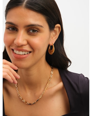 Jon Richard Gold Plated Ridge Hoop Earrings