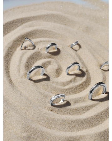 Jon Richard Platinum Plated Stainless Steel Crystal Huggie Hoops