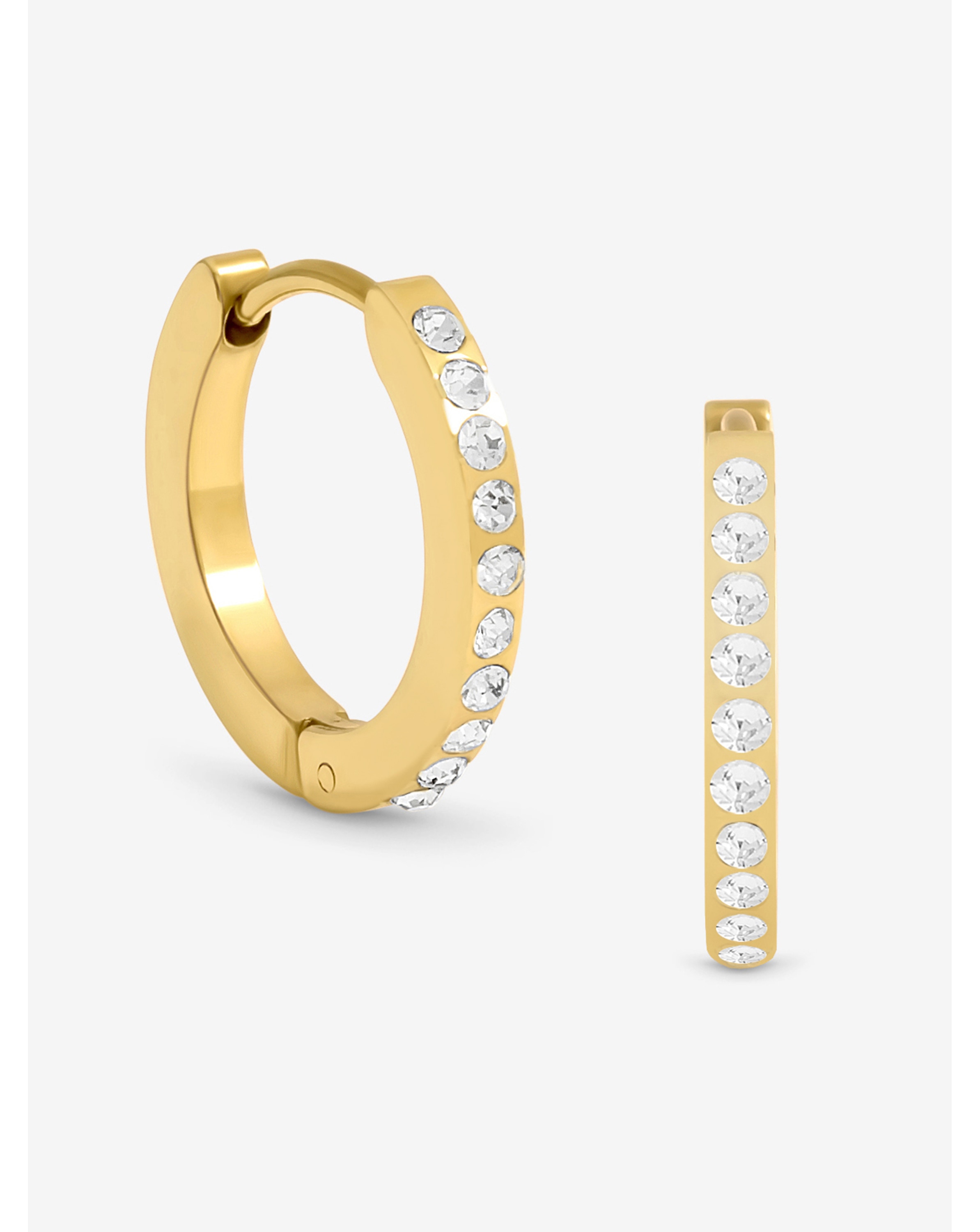 Jon Richard Gold Crystal Huggie Hoops