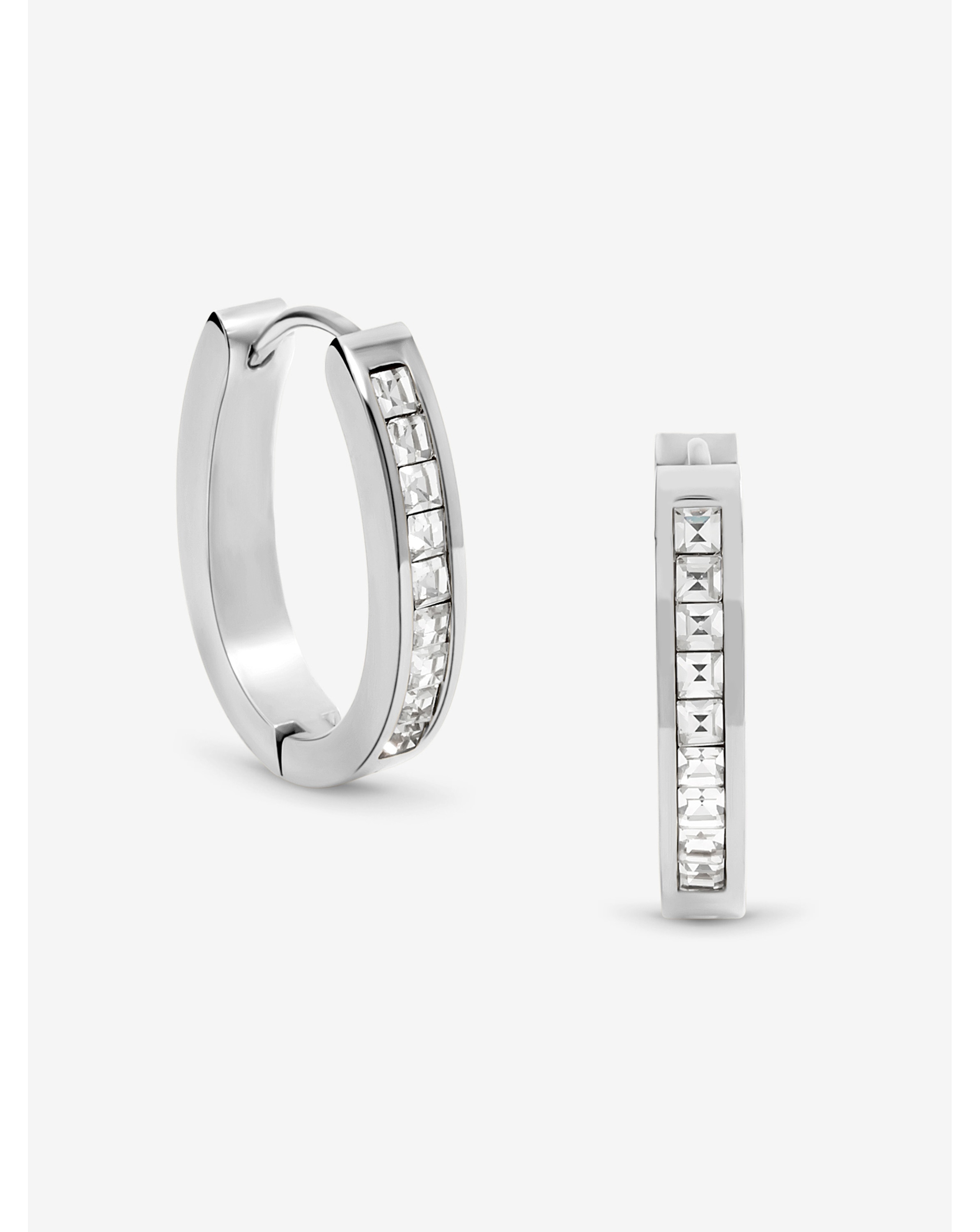 Jon Richard Silver Crystal Hoops