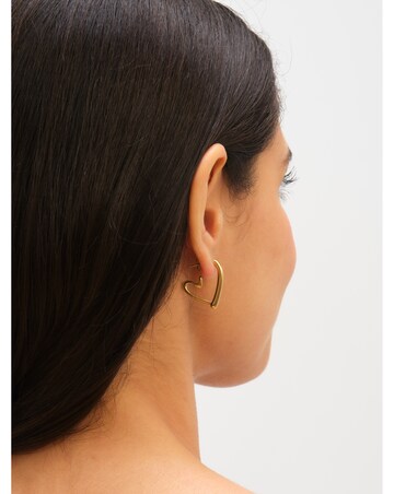 Jon Richard Gold Plated Stainless Steel Heart Hoop Earrings