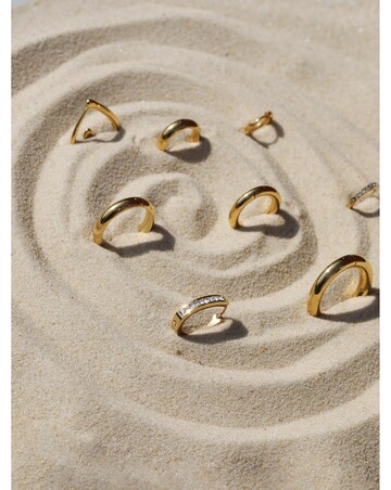 Jon Richard Gold Plated Stainless Steel Crystal And Polished Hoop Earrings