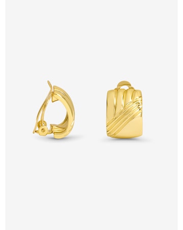 Jon Richard Polished And Ridge Clip Earrings