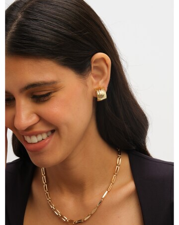 Jon Richard Polished And Ridge Clip Earrings