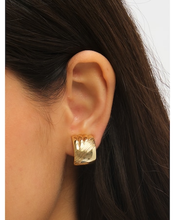 Jon Richard Polished And Ridge Clip Earrings