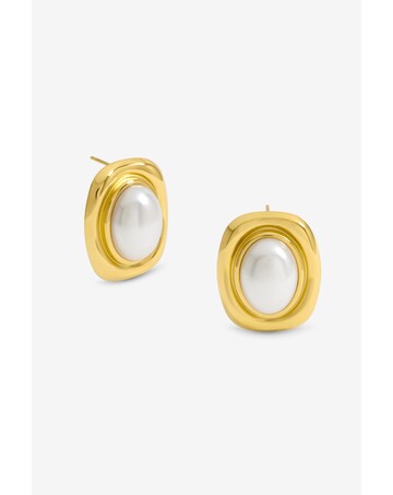 Jon Richard Gold Plated And Pearl Polished Earrings