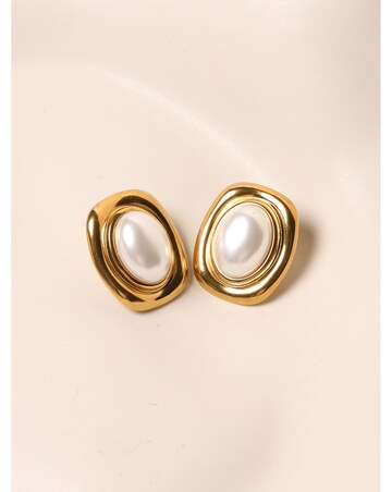 Jon Richard Gold Plated And Pearl Polished Earrings
