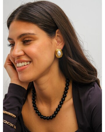 Jon Richard Gold Plated And Pearl Polished Earrings