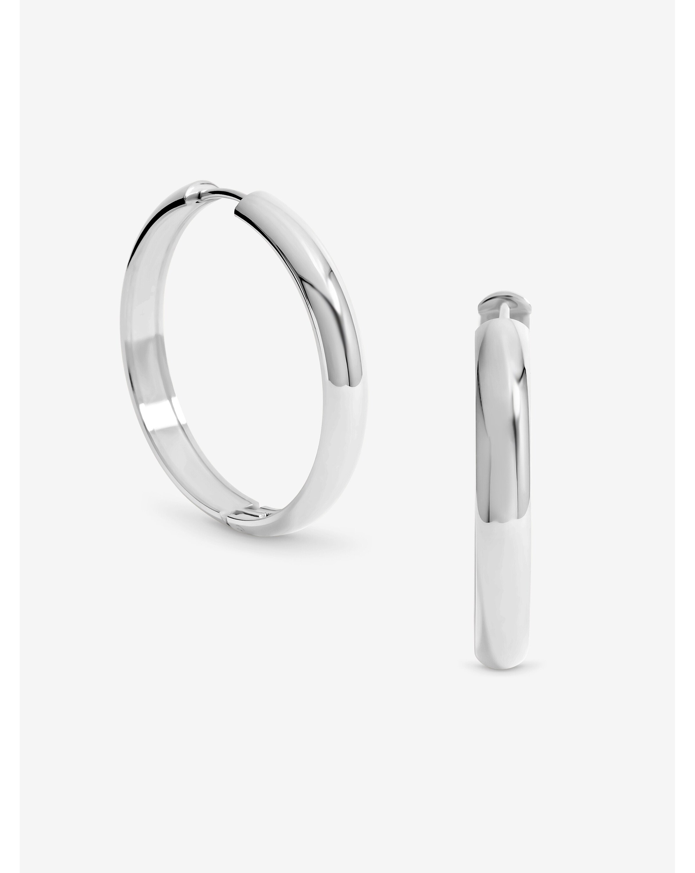 Jon Richard Silver Large Flat Hoops