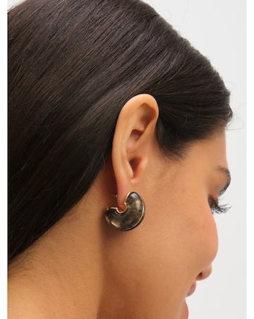 Jon Richard Black Resin Hoop Earrings