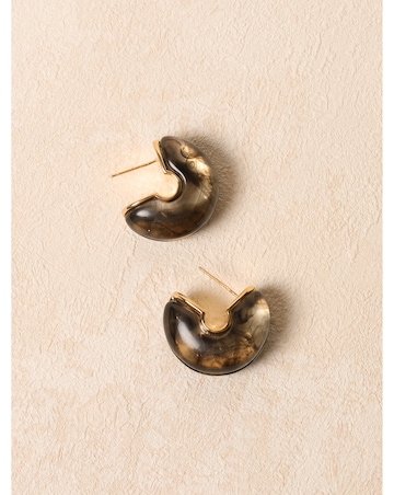 Jon Richard Black Resin Hoop Earrings