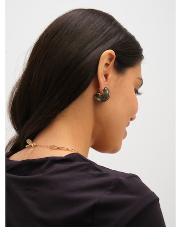 Jon Richard Black Resin Hoop Earrings