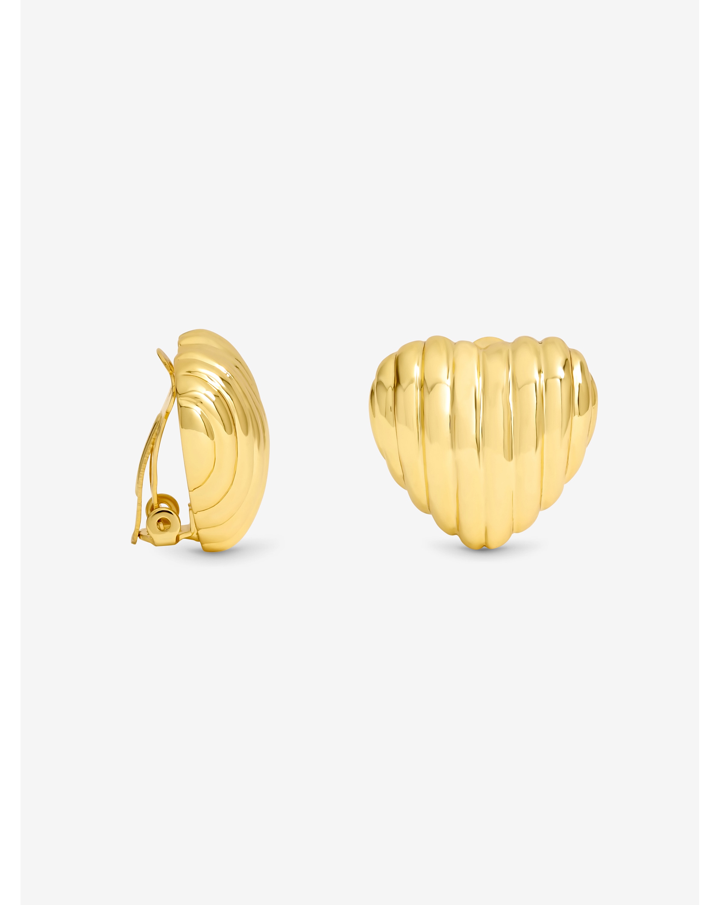 Jon Richard Ridge Heart Clip Earrings