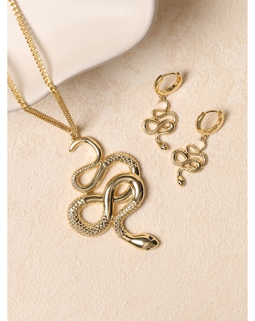 Jon Richard Gold Plated Snake Long Pendant