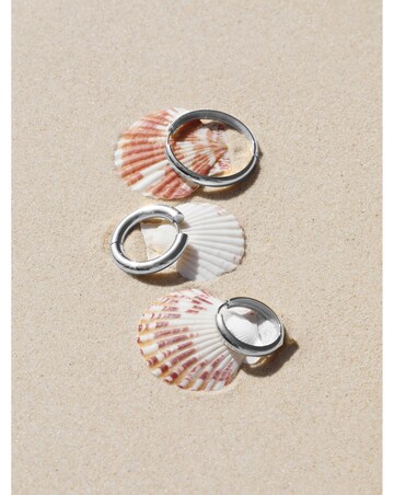 Jon Richard Sterling Silver Plated Stainless Steel Medium Flat Surface Hoops