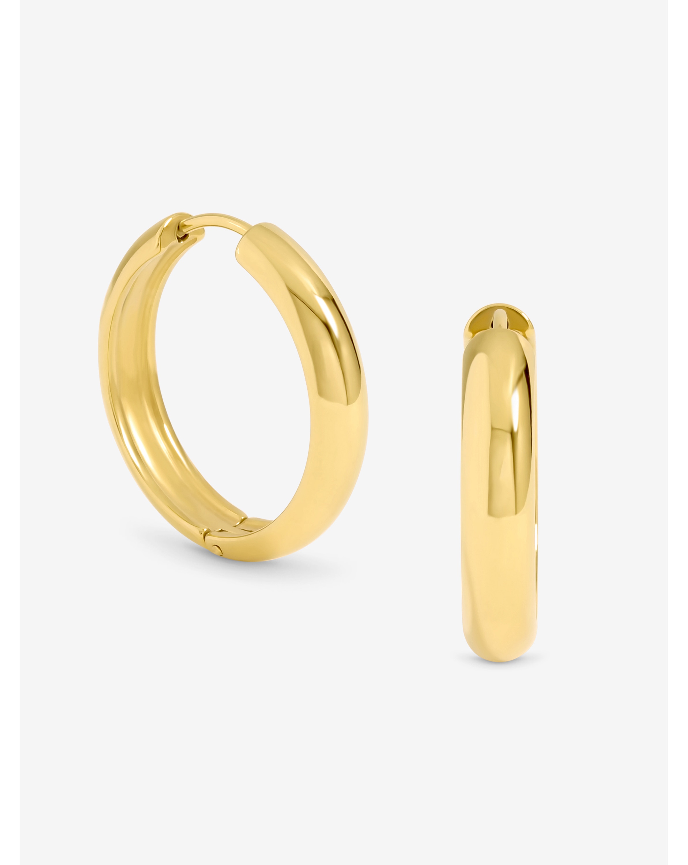 Jon Richard Gold Steel Medium Flat Hoops