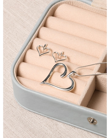 Simply Silver Sterling Silver 925 Polished Open Heart Pendant - Gift Pouch