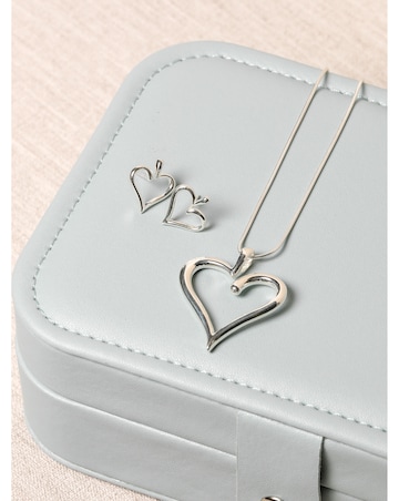 Simply Silver Sterling Silver 925 Polished Open Heart Pendant - Gift Pouch