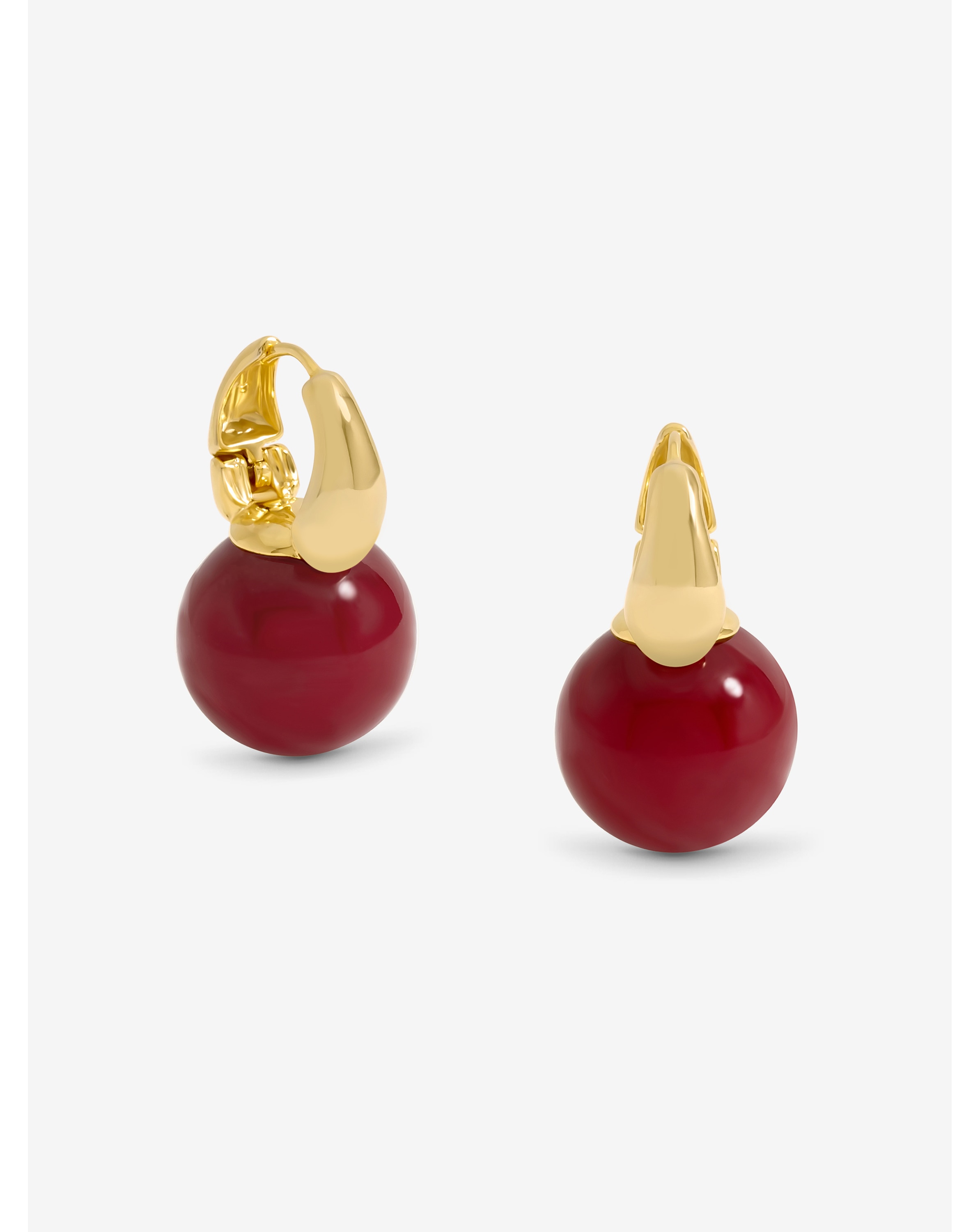 Jon Richard Gold Red Bead Earrings