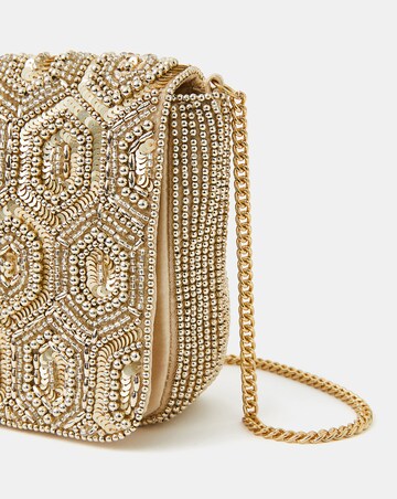 Accessorize Hexagon Bead Foldover Clutch