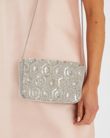 Accessorize Embellished Fold Over Clutch Bag