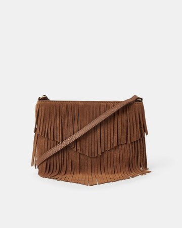 Suede Fringe Crossbody Bag