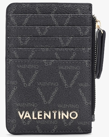 Valentino Bags Lady Black Multi Repeat Logo Card Case