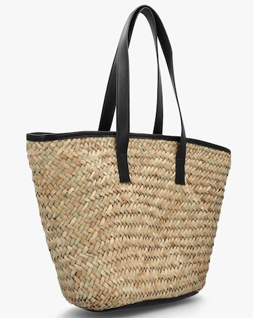 Valentino Bags Samuela Black Woven Straw Shopper Bag