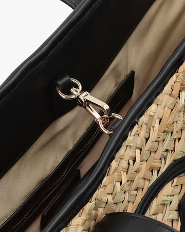 Valentino Bags Samuela Black Woven Straw Shopper Bag