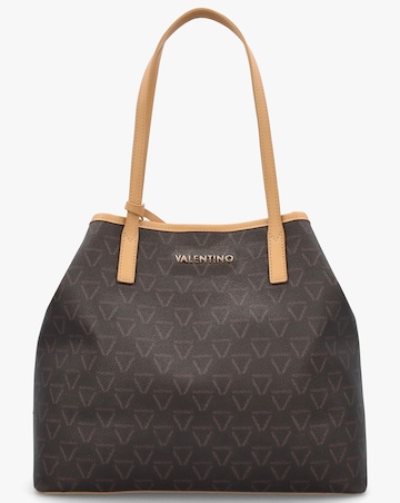 Valentino Bags Lady Brown Multi Repeat Logo Shopper Bag