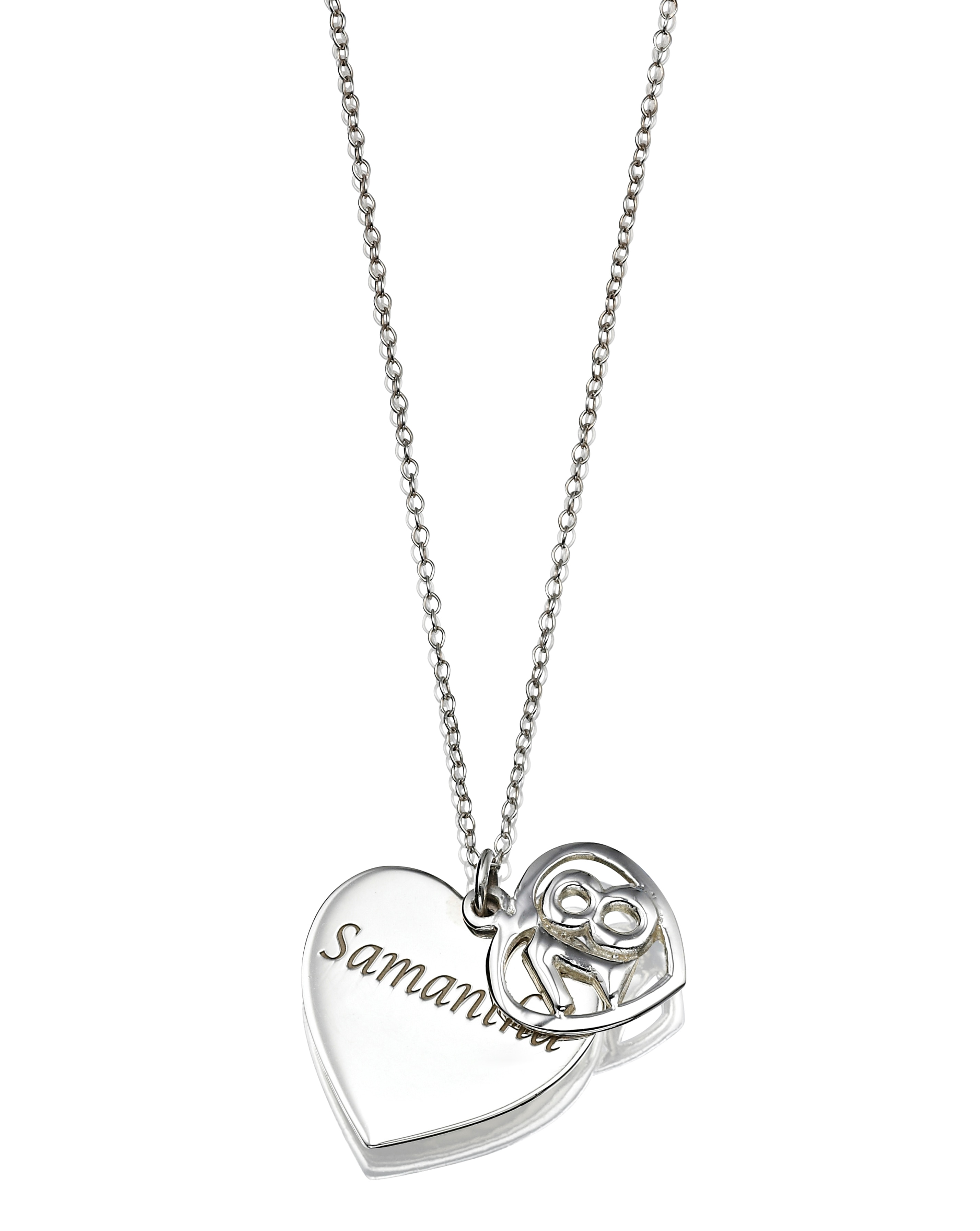 Sterling Silver Double Heart Age Pendant