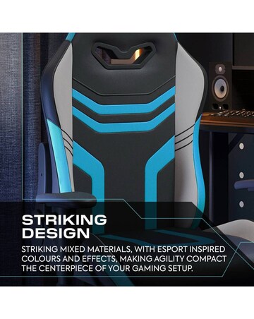 X Rocker Agility Compact Ergonomic PC Gaming Chair for Juniors - Blue