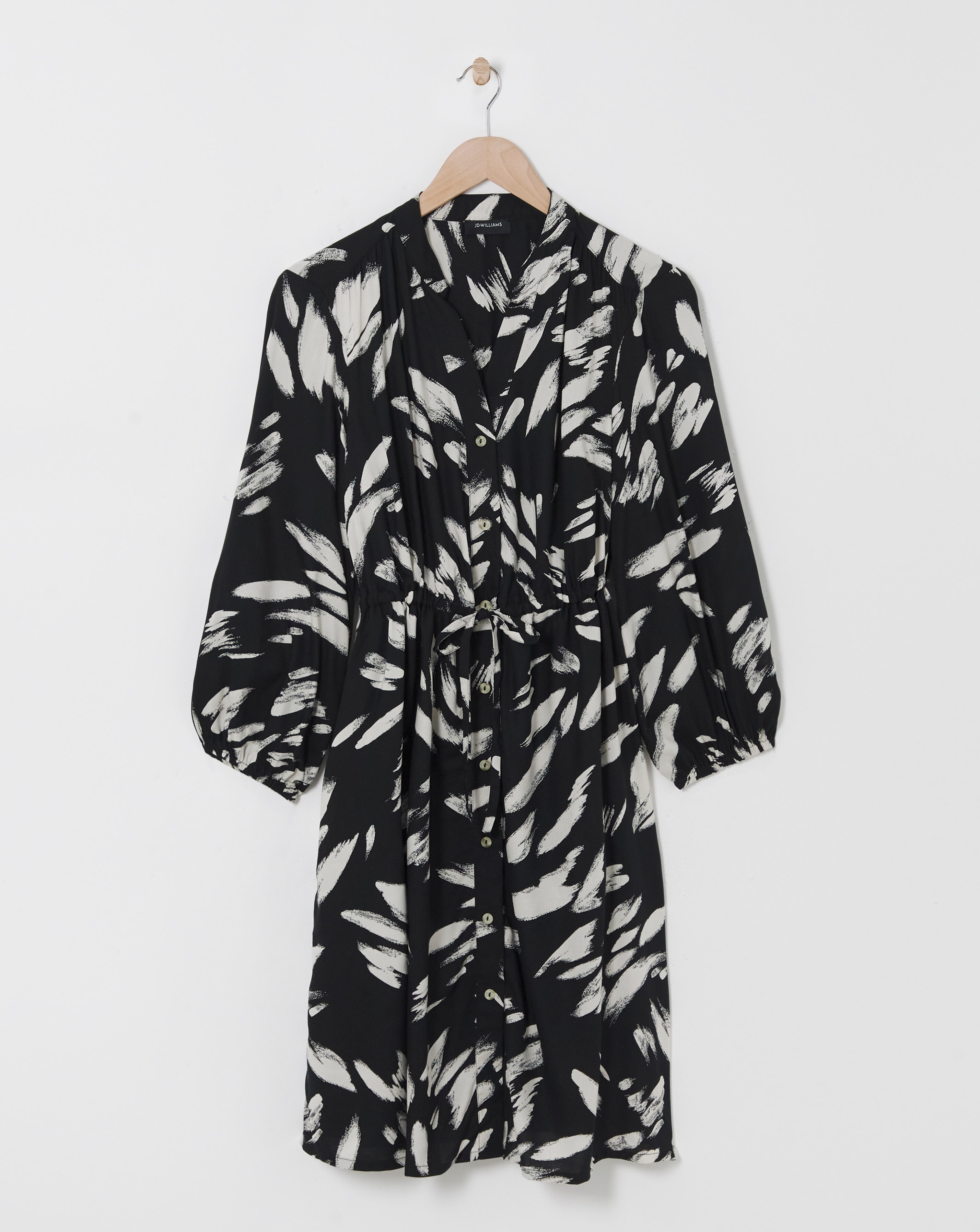 Viscose Twill Drawstring Shirt Dress