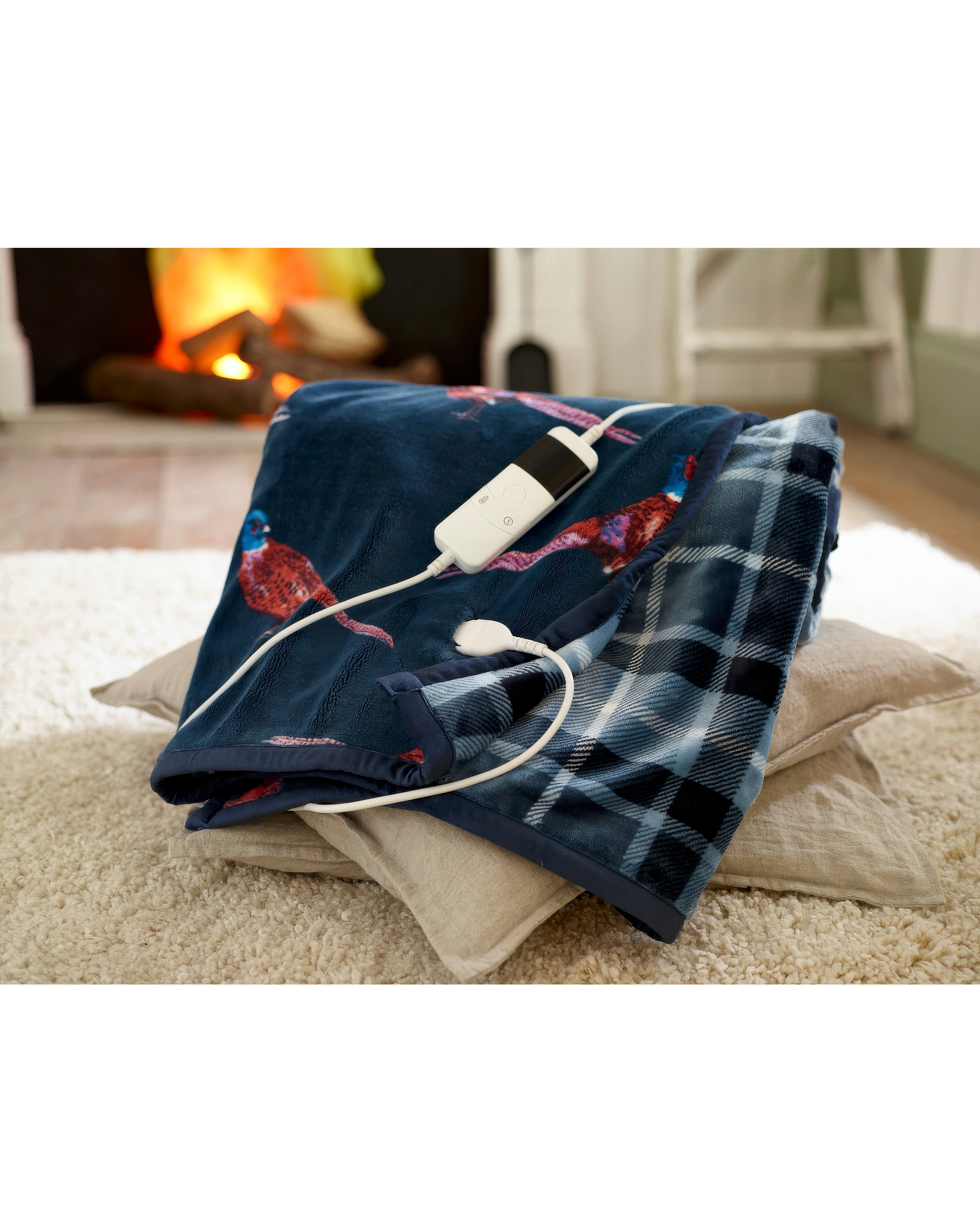 Pheasant Printed Fleece Heated Throw
