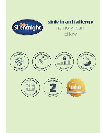Silentnight Sink-In Anti-Allergy Memory Foam 2 Pack Pillow